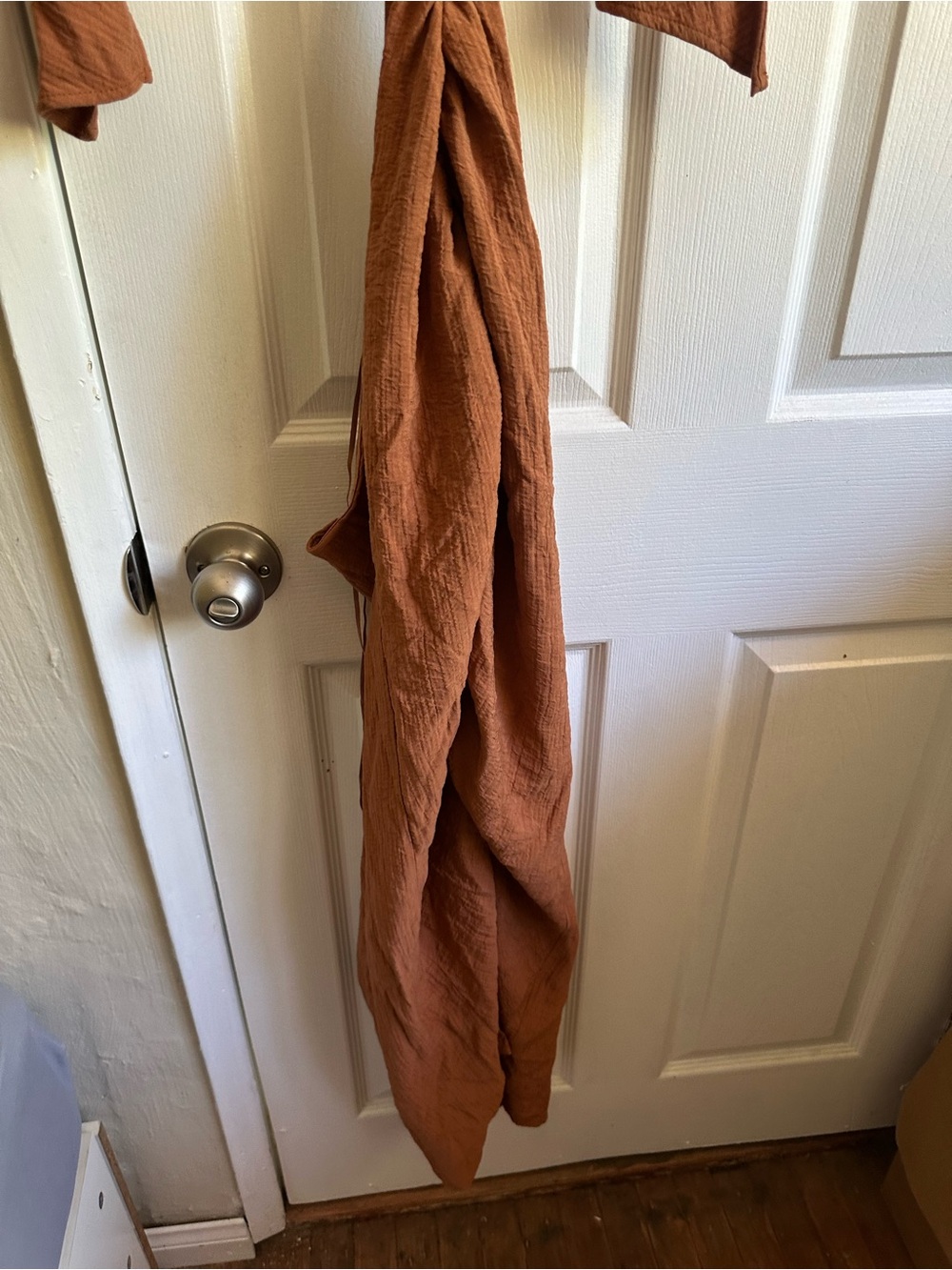 Zara Rust-Brown Ruched Cut-Out Midi Dress - Picture 4 of 5